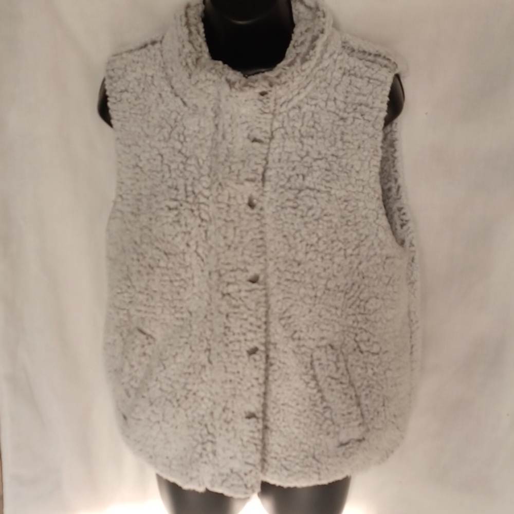 Thread & Supply Grey Sherpa Vest - Size S, super soft, comfy